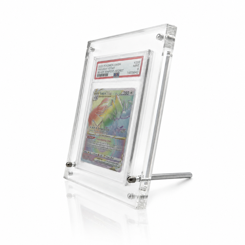 Acryl-Displayständer Seitenansicht mit PSA-Slab